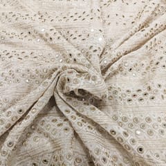 White dyeable georgette embroidery fabric