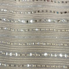 White dyeable georgette embroidery fabric