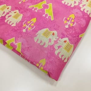 Chanderi silk printed fabric