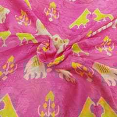 Chanderi silk printed fabric