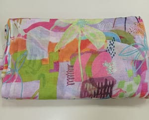 Poly Linen Printed fabric