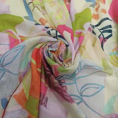 Poly Linen Printed fabric