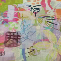 Poly Linen Printed fabric