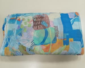 Poly Linen Printed fabric
