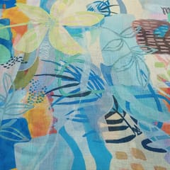 Poly Linen Printed fabric