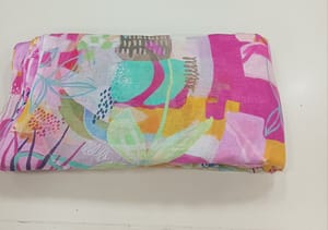 Poly Linen Printed fabric