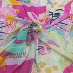Poly Linen Printed fabric
