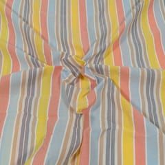 Sky Blue Colour Cotton Digital Printed Fabric