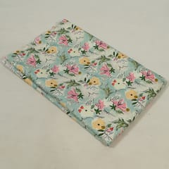 Sea Green Colour Lawn Cotton Digital Printed Fabric