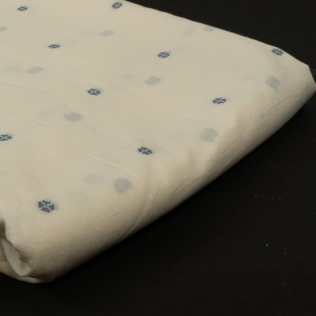 Blue Colour Jamdani Cotton Fabric