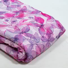 Multi Colour Cotton Chikan Floral Printed Fabric