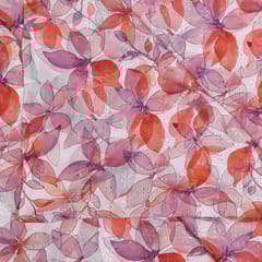 Multi Colour Cotton Chikan Floral Printed Fabric