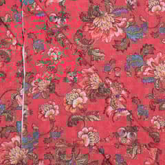Gajree Colour Cotton Chikan Floral Printed Fabric