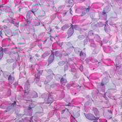 Multi Colour Cotton Chikan Floral Printed Fabric