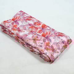 Multi Colour Cotton Chikan Floral Printed Fabric