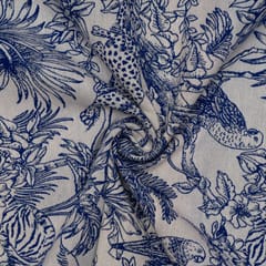 Blue Color Cotton Jacquard Fabric