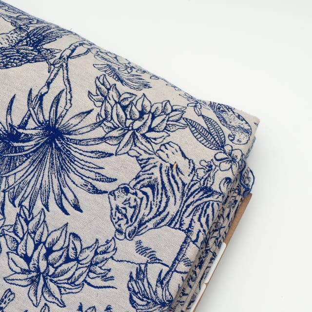 Blue Color Cotton Jacquard Fabric