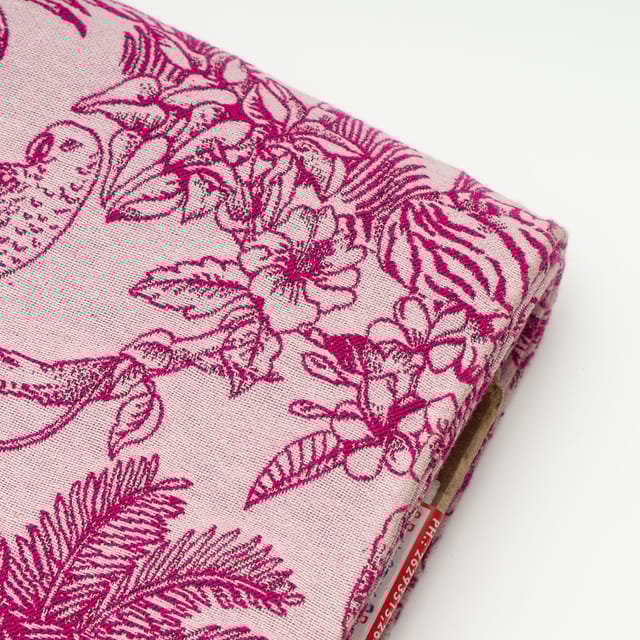 Pink Colour Cotton Jacquard Fabric