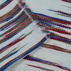 WHITE WITH MULTIColour JACQUARD fabric