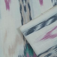 Cream with MultiColour Ikat Fabric
