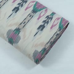 Cream with MultiColour Ikat Fabric