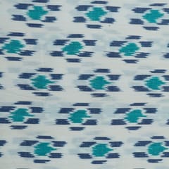 White with MultiColour Ikat Fabric