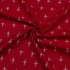 Red with White Ikat Fabric