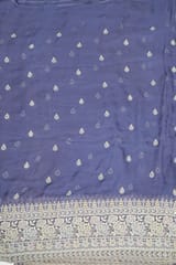 Purple Colour Georgette Embroidered Fabric
