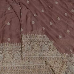 Pink Colour Georgette Embroidered Fabric