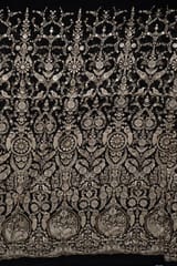 Black Colour Georgette Embroidered Fabric
