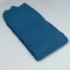 Dark Blue Color Denim Cutwork Embroidered Fabric