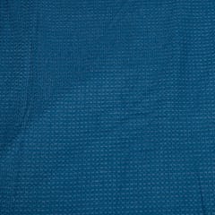 Dark Blue Color Denim Cutwork Embroidered Fabric