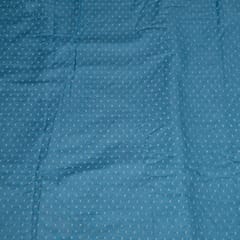 Blue Color Denim Cutwork Embroidered Fabric