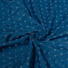 Dark Blue Colour Denim Cutwork Embroidered Fabric