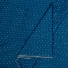 Dark Blue Colour Denim Cutwork Embroidered Fabric