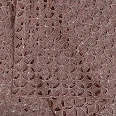 Pink Colour Crepe Cutwork Fabric