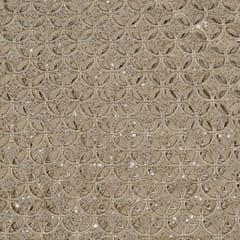 Beige Colour Crepe Cutwork Fabric