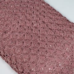 Onion Pink Colour Crepe Cutwork Fabric