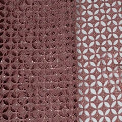 Onion Pink Colour Crepe Cutwork Fabric