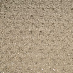 Beige Colour Crepe Cutwork Fabric