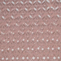 Pink Colour Crepe Cutwork Fabric