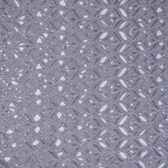 Lavender Colour Crepe Cutwork Fabric