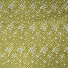 Yellow Colour Mal Chanderi Embroidered Fabric