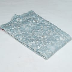 Mint Green Colour Mal Chanderi Embroidered Fabric