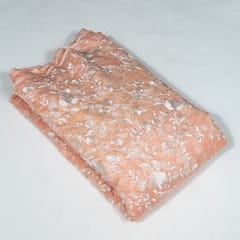Peach Colour Mal Chanderi Embroidered Fabric