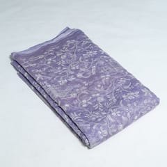 Lavender Colour Mal Chanderi Embroidered Fabric