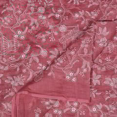Gajree Colour Mal Chanderi Embroidered Fabric