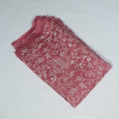 Gajree Colour Mal Chanderi Embroidered Fabric