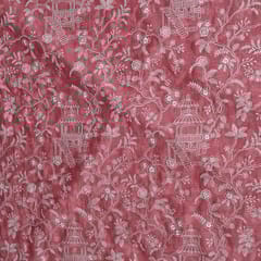 Gajree Colour Mal Chanderi Embroidered Fabric