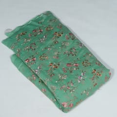 Sea Green Colour Mal Chanderi Embroidered Fabric